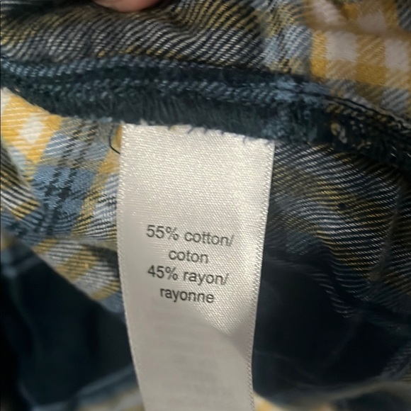 Plaid Flannel Maurice’s  Shirt in Blue and Yellow - Picture 7 of 8